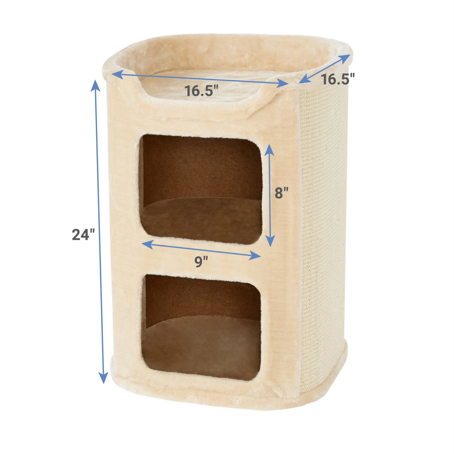 Frisco 24-in 2-Story Faux Fur Cat Condo 4 Frisco 24-in 2-Story Faux Fur Cat Condo - Image 2