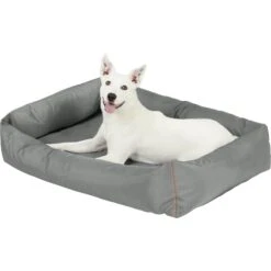 Frisco Rectangular Bolster Dog Bed W/Removable Cover, Dark Gray -Pet Products Shop 144865 PT4. AC SS1800 V1578443251