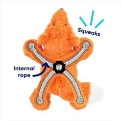 Frisco Fox Plush With Inside Rope Squeaky Dog Toy -Pet Products Shop 147065 PT2. AC SS1800 V1692019954