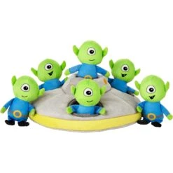 Pet Products Shop 46 Frisco Flying Saucer & Aliens Hide & Seek Puzzle Plush Squeaky Dog Toy