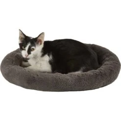 Frisco Self Warming Bolster Round Kitten Bed -Pet Products Shop 165315 PT2. AC SS1800 V1568211141