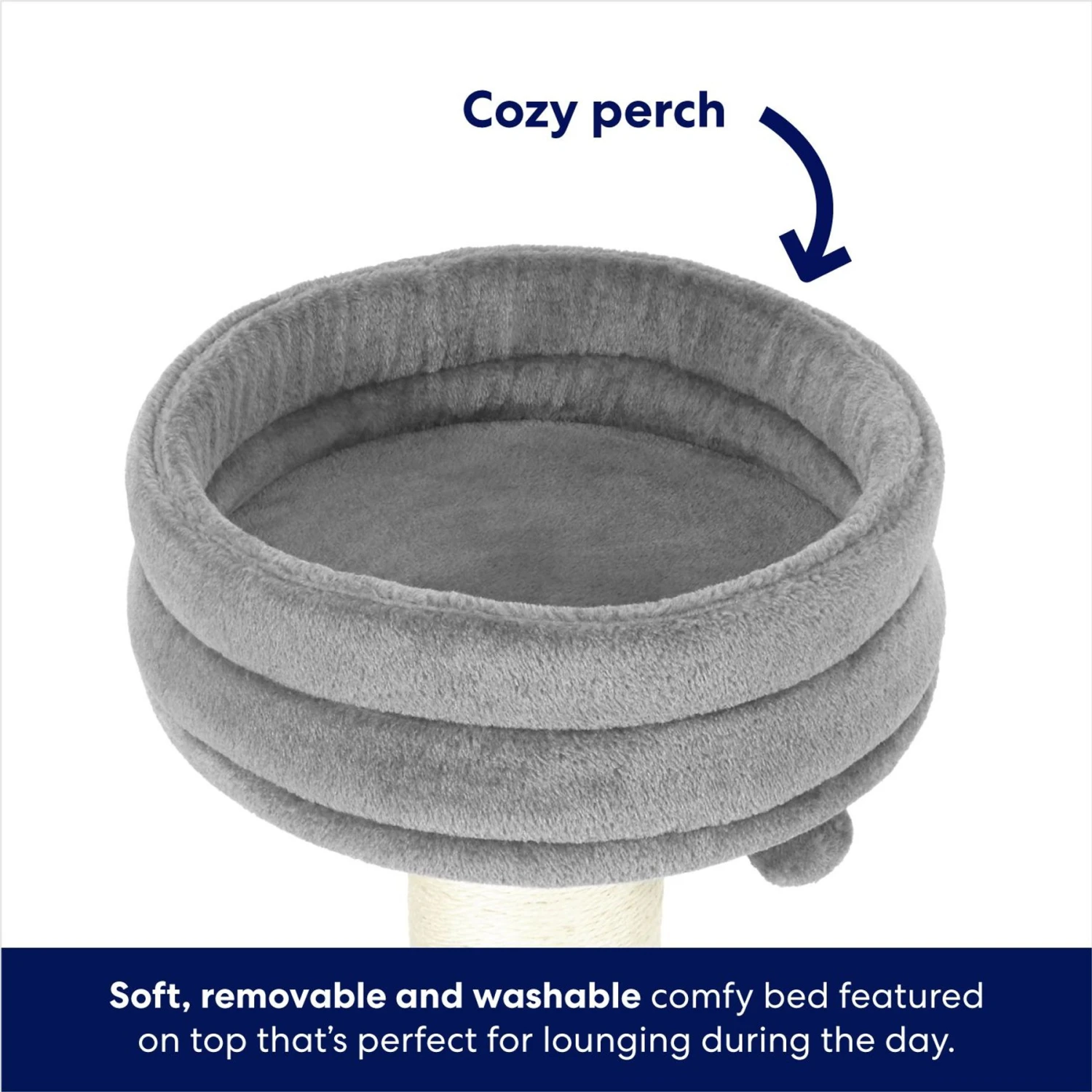 Frisco 24.8-in Heavy Duty Faux Fur Cat Tree 6 Frisco 24.8-in Heavy Duty Faux Fur Cat Tree - Image 4