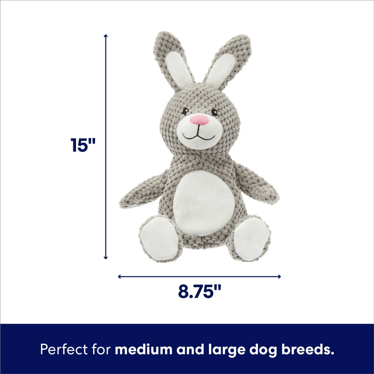 Frisco Bunny Textured Plush Squeaky Dog Toy 4 Frisco Bunny Textured Plush Squeaky Dog Toy - Image 2