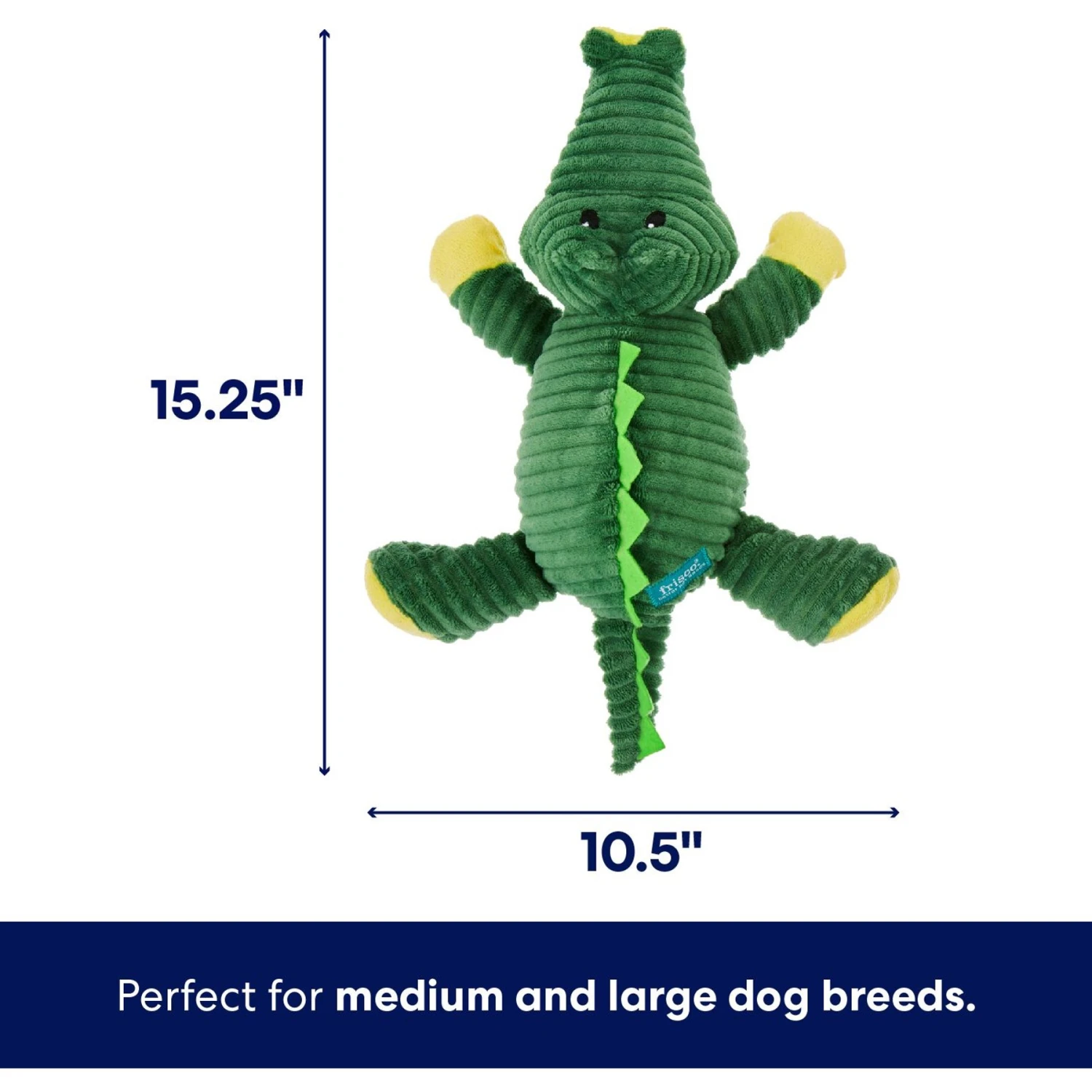 Frisco Alligator Corduroy Plush Squeaky Dog Toy 4 Frisco Alligator Corduroy Plush Squeaky Dog Toy - Image 2