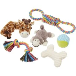 Pet Products Shop 42 Frisco Jungle Pals Plush & Rope Variety Pack Dog Toy