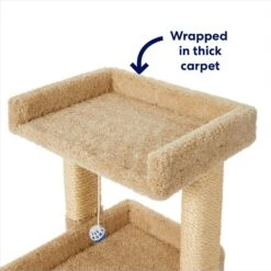 Frisco 32-in Real Carpet Wooden Cat Tree With Toy -Pet Products Shop 208920 PT2. AC SS1800 V1667228691