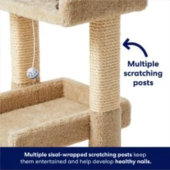 Frisco 32-in Real Carpet Wooden Cat Tree With Toy -Pet Products Shop 208920 PT3. AC SS1800 V1667228600