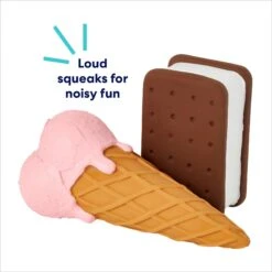 Frisco Ice Cream Sandwich & Ice Cream Cone Latex Squeaky Dog Toy -Pet Products Shop 213840 PT2. AC SS1800 V1695748351