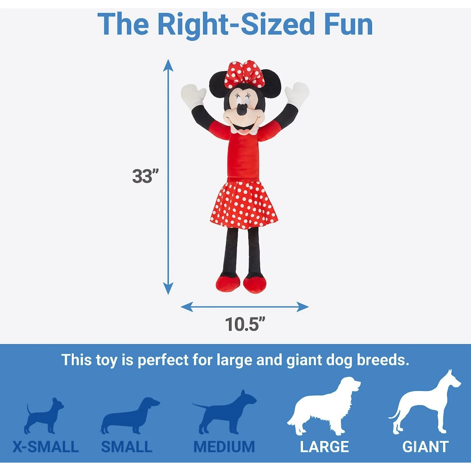 Disney Minnie Mouse Wagazoo Plush Squeaky Dog Toy, Extra Long 4 Disney Minnie Mouse Wagazoo Plush Squeaky Dog Toy, Extra Long - Image 2