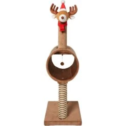 Frisco Holiday 52.3-in Reindeer Cat Scratching Post & Tunnel -Pet Products Shop 236569 PT3. AC SS1800 V1601332856