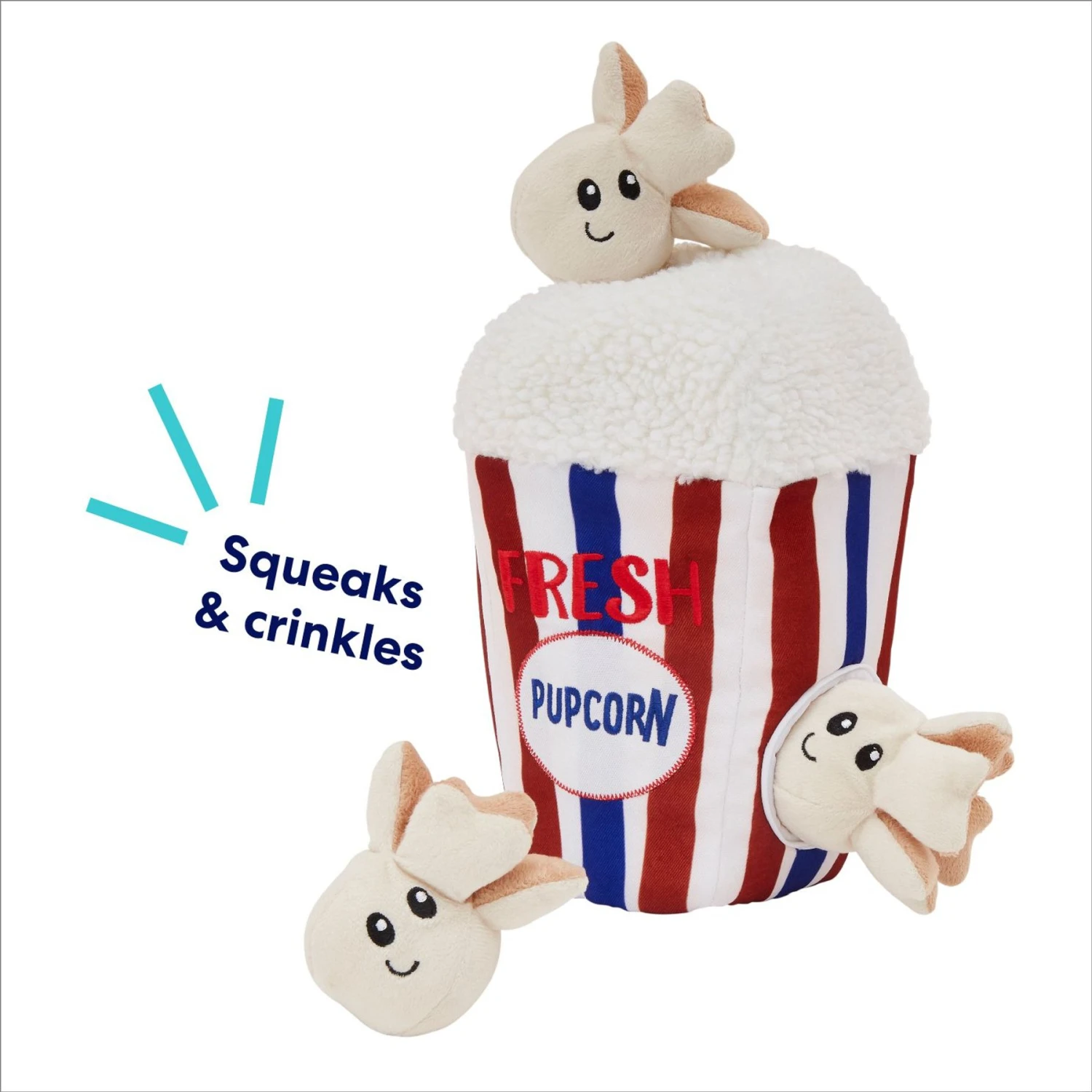 Frisco Zoomies & Chill Popcorn Hide & Seek Puzzle Plush Squeaky Dog Toy 6 Frisco Zoomies & Chill Popcorn Hide & Seek Puzzle Plush Squeaky Dog Toy - Image 4