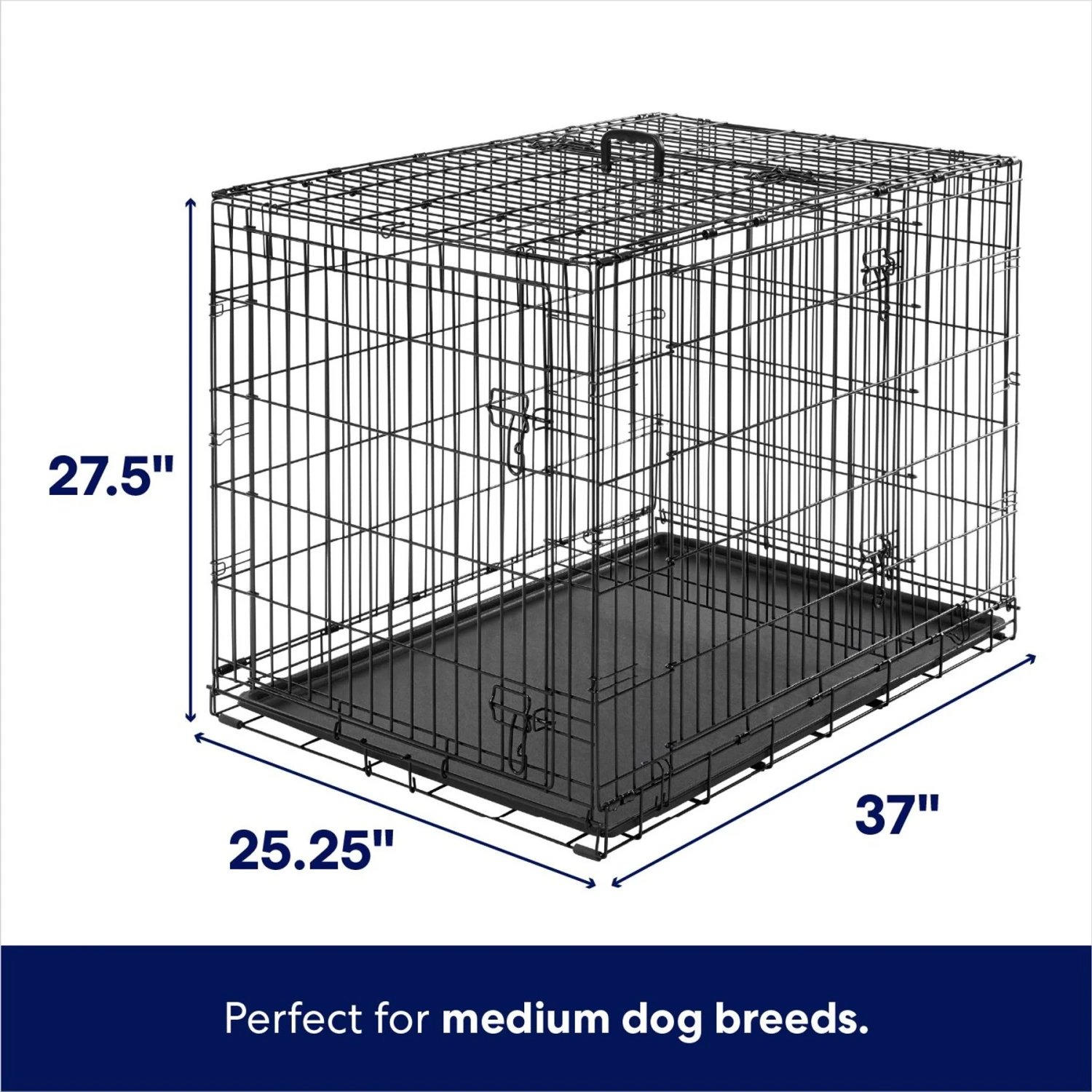 Frisco Heavy Duty All-in-1 Multi-Stage 3 Door Collapsible Wire Dog Crate 4 Frisco Heavy Duty All-in-1 Multi-Stage 3 Door Collapsible Wire Dog Crate - Image 2