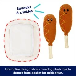 Frisco Corndog Interactive Plush Squeaky Dog Toy -Pet Products Shop 252746 PT2. AC SS1800 V1695760990