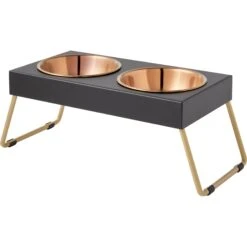 Frisco Copper Stainless Steel Elevated Foldable Double Dog & Cat Bowls -Pet Products Shop 253060 PT6. AC SS1800 V1616595426
