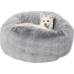 Frisco Plush Pouf Pillow Cat & Dog Bed -Pet Products Shop 255195 PT2. AC SS1800 V1616076741
