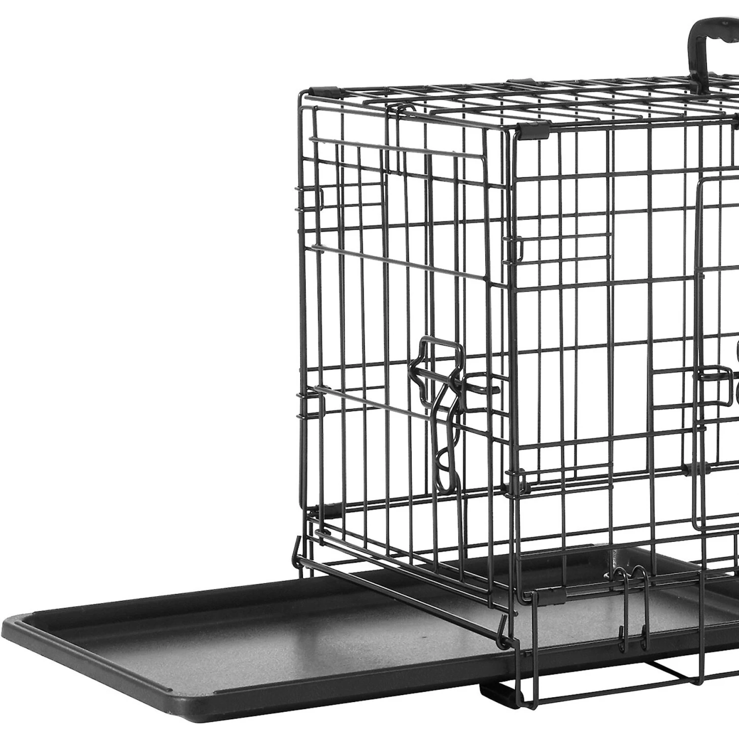 Frisco Fold & Carry Double Door Collapsible Wire Dog Crate & Frisco Gray Basket Weave Dog Crate Mat 4 Frisco Fold & Carry Double Door Collapsible Wire Dog Crate & Frisco Gray Basket Weave Dog Crate Mat - Image 2