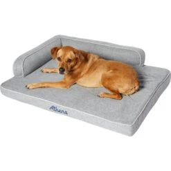 Frisco Faux Linen Corner Personalized Bolster Dog Bed W/Removable Cover, Harbour Blue, XL -Pet Products Shop 262161 PT2. AC SS1800 V1615568485