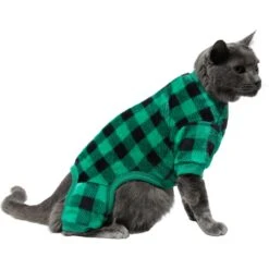Frisco Dog & Cat Cozy Plush Fleece PJs, Green Plaid 12 Frisco Dog & Cat Cozy Plush Fleece PJs, Green Plaid -Pet Products Shop 268517 PT3. AC SS1800 V1637718134