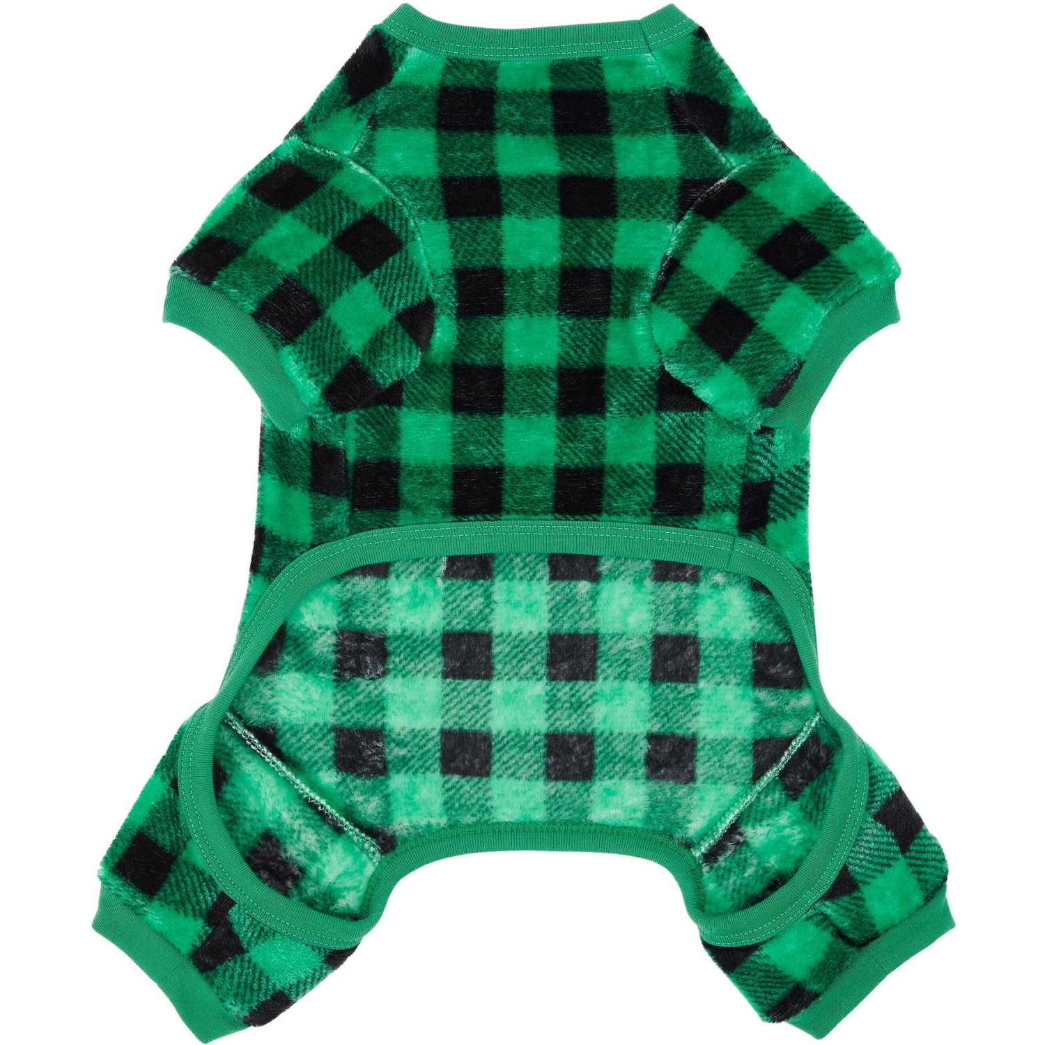 Frisco Dog & Cat Cozy Plush Fleece PJs, Green Plaid 7 Frisco Dog & Cat Cozy Plush Fleece PJs, Green Plaid - Image 5