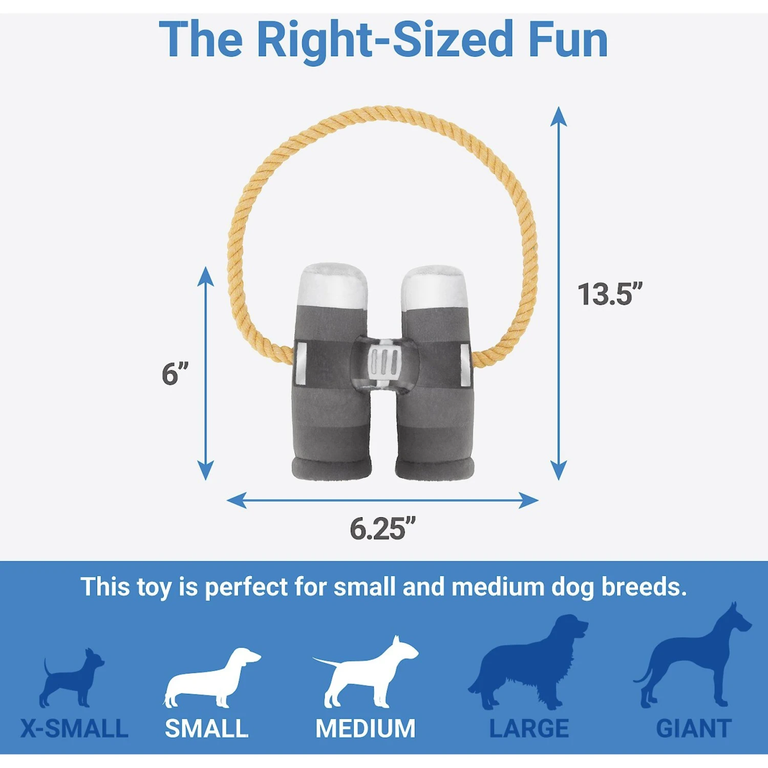 Frisco Camping Binoculars Plush With Rope Squeaky Dog Toy 4 Frisco Camping Binoculars Plush With Rope Squeaky Dog Toy - Image 2