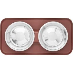 Frisco Silicone Stainless Steel Double Diner Dog & Cat Bowl, Brown 13 Frisco Silicone Stainless Steel Double Diner Dog & Cat Bowl, Brown -Pet Products Shop 277551 PT4. AC SS1800 V1627935079