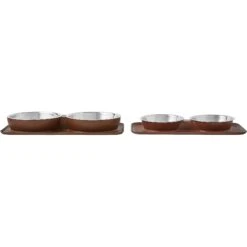 Frisco Silicone Stainless Steel Double Diner Dog & Cat Bowl, Brown 14 Frisco Silicone Stainless Steel Double Diner Dog & Cat Bowl, Brown -Pet Products Shop 277551 PT5. AC SS1800 V1627936139