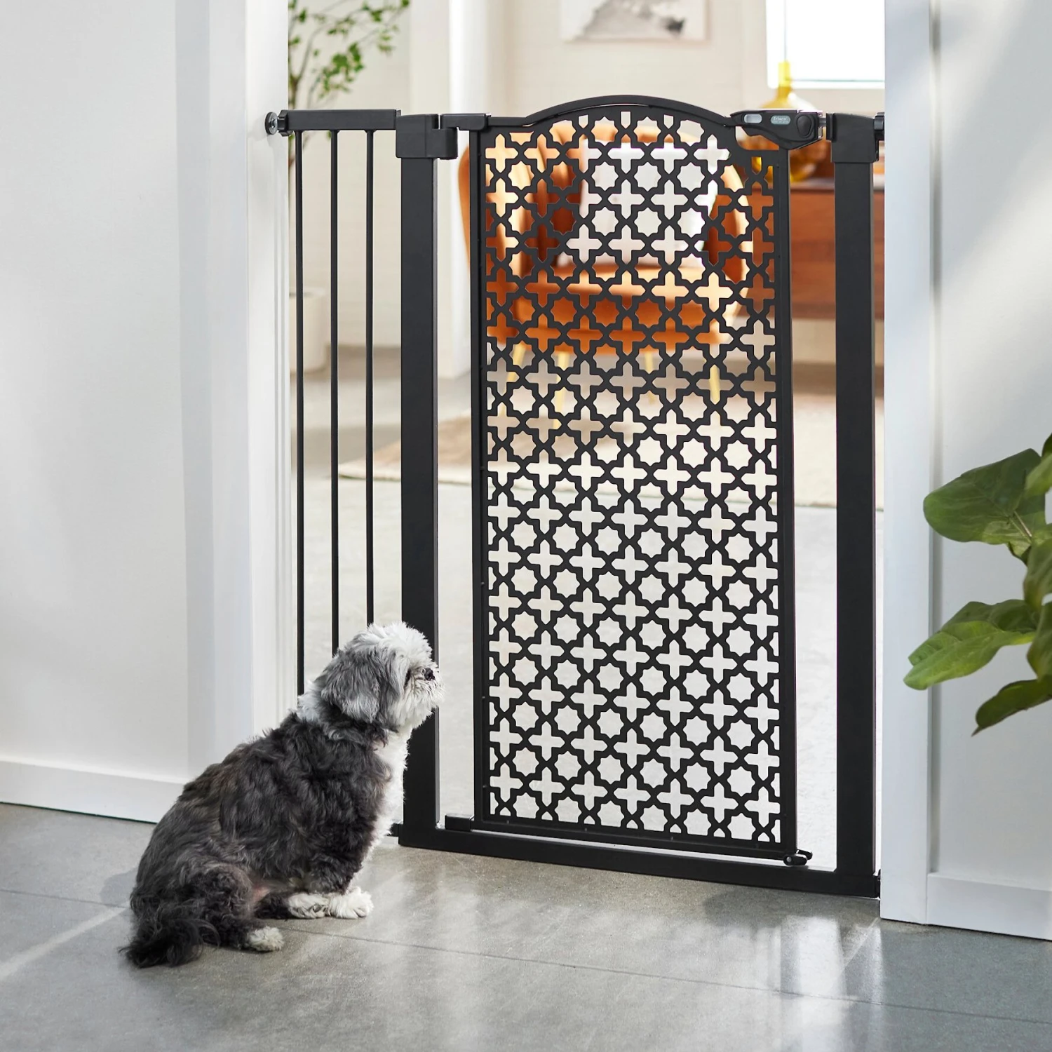 Frisco Metal Pattern Extra Tall Auto-close Dog Gate 3 Frisco Metal Pattern Extra Tall Auto-close Dog Gate