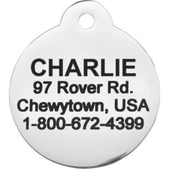 Frisco Chewy Stainless Steel Personalized Dog & Cat ID Tag With Enamel Infill, Round 8 Frisco Chewy Stainless Steel Personalized Dog & Cat ID Tag With Enamel Infill, Round -Pet Products Shop 281947 PT4. AC SS1800 V1622726244
