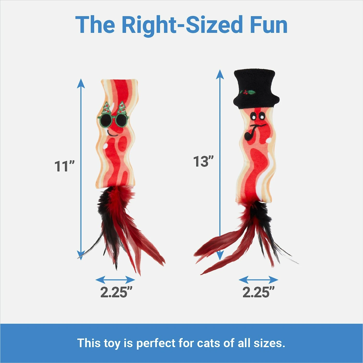 Frisco Holiday Bacon Plush Cat Toy With Catnip, 2 Count 4 Frisco Holiday Bacon Plush Cat Toy With Catnip, 2 Count - Image 2