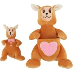 Frisco Valentine Kangaroo & Joey Plush Squeaky Dog Toy -Pet Products Shop 312899 PT2. AC SS1800 V1641836533