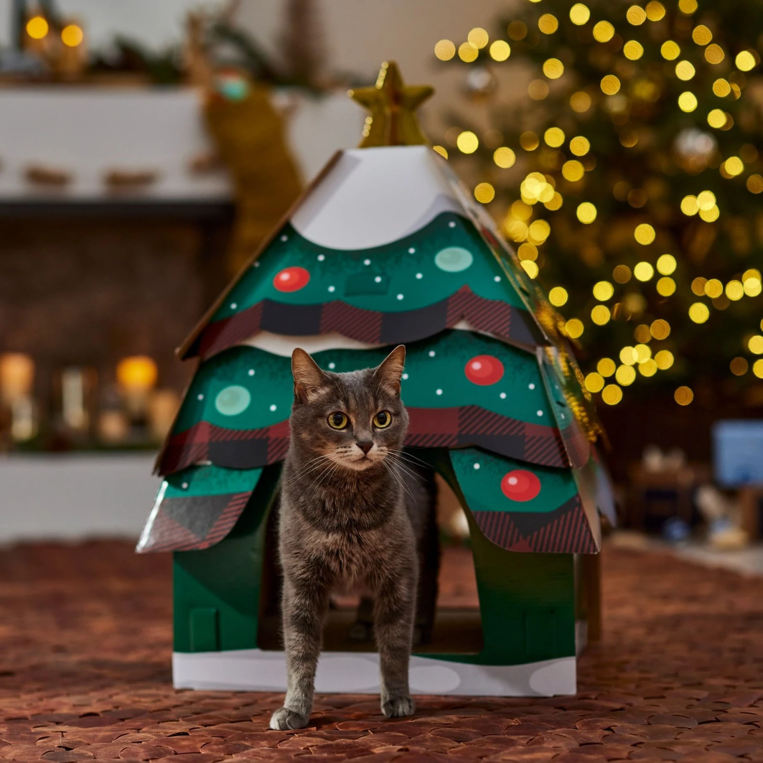 Frisco Holiday Christmas Tree Cardboard Cat House 7 Frisco Holiday Christmas Tree Cardboard Cat House - Image 5