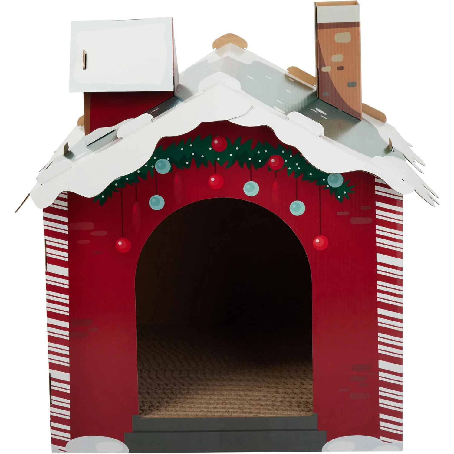 Frisco Holiday Santa's Workshop Cardboard Cat House 5 Frisco Holiday Santa's Workshop Cardboard Cat House - Image 3