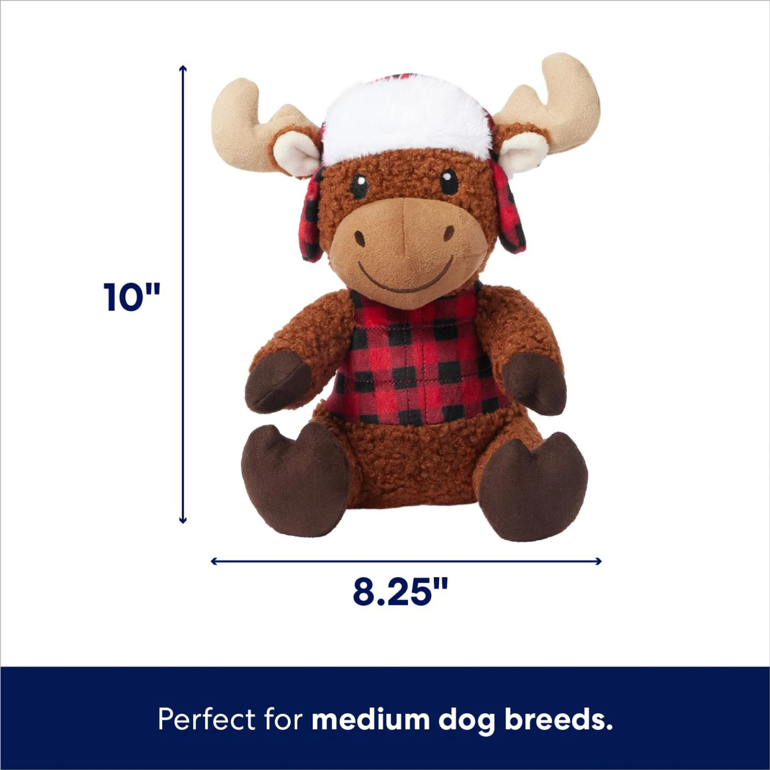 Frisco Holiday Cozy Moose Plush Squeaky Dog Toy 4 Frisco Holiday Cozy Moose Plush Squeaky Dog Toy - Image 2