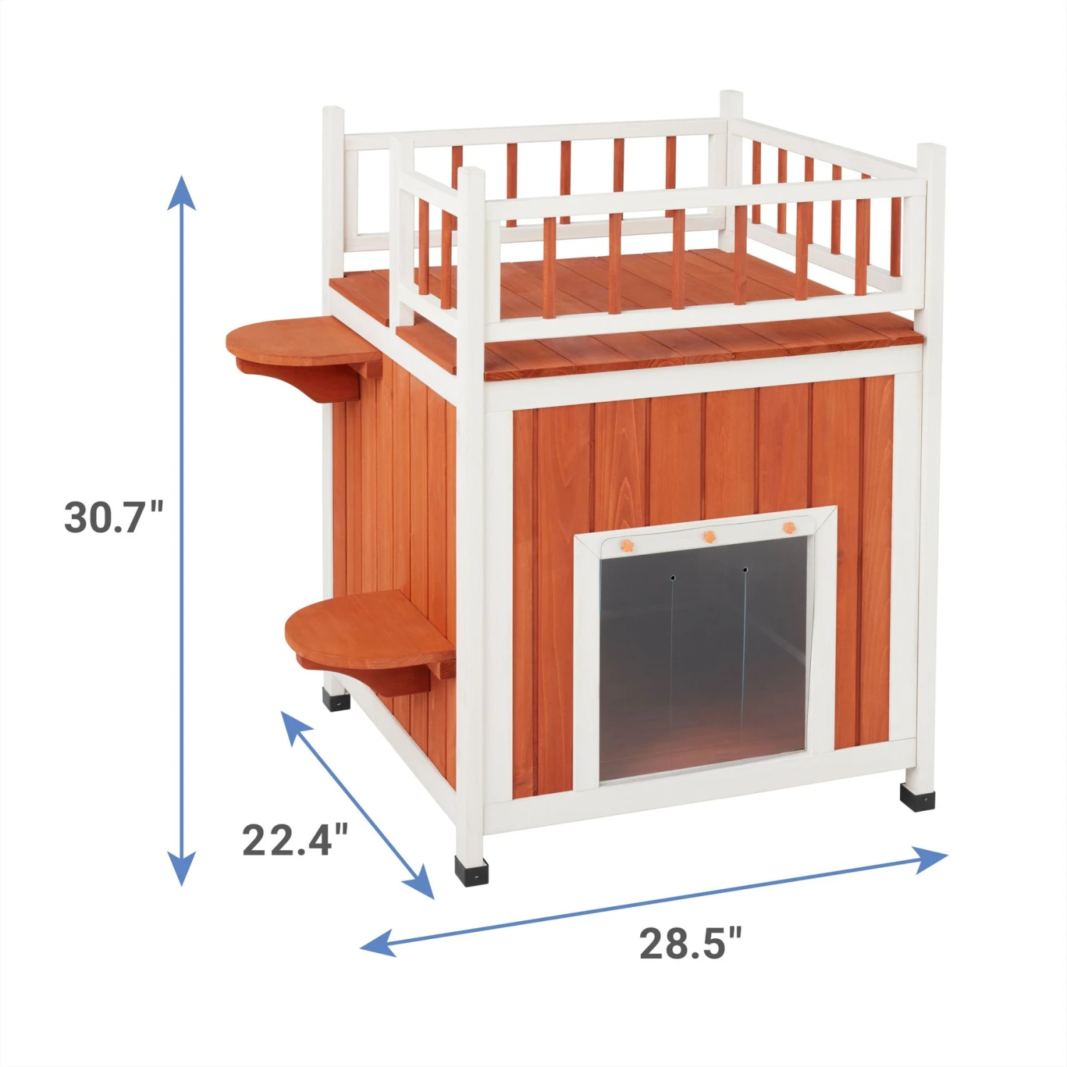 Frisco Outdoor Wooden Cat House With Elevated Balcony Steps 4 Frisco Outdoor Wooden Cat House With Elevated Balcony Steps - Image 2