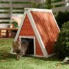 Frisco Outdoor Wooden A-Frame Cat House -Pet Products Shop 361001 MAIN. AC SS1800 V1659972526