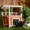 Frisco Outdoor Wooden Cat House With Balcony & Step Ladder -Pet Products Shop 361012 MAIN. AC SS1800 V1659972526