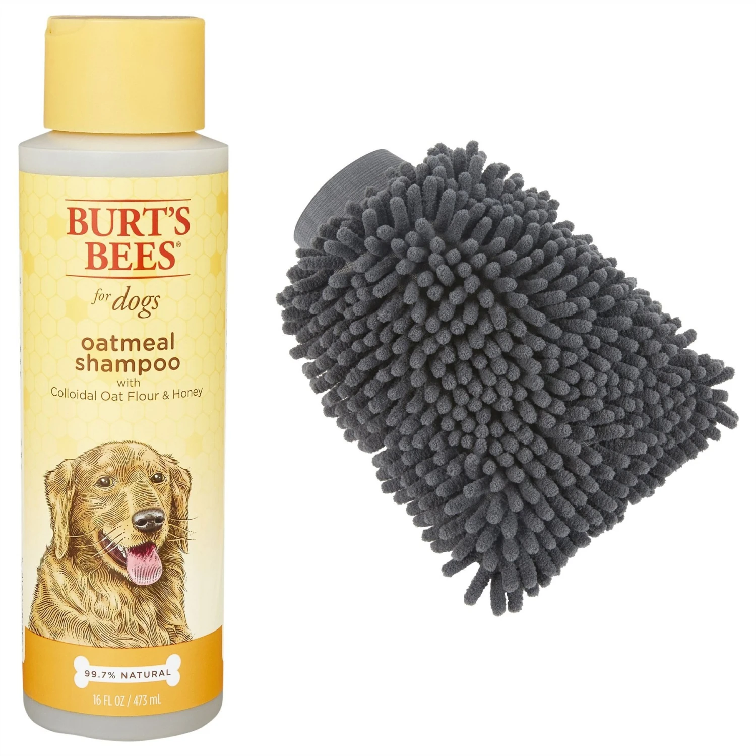 Burt's Bees Oatmeal With Colloidal Oat Flour & Honey Dog Shampoo & Frisco Microfiber Grooming Glove 2 Burt's Bees Oatmeal With Colloidal Oat Flour & Honey Dog Shampoo & Frisco Microfiber Grooming Glove