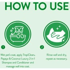 TropiClean Luxury 2 In 1 Papaya & Coconut Pet Shampoo & Conditioner & Frisco Cat & Dog Bristle Brush -Pet Products Shop 575094 PT3. AC SS1800 V1657660395