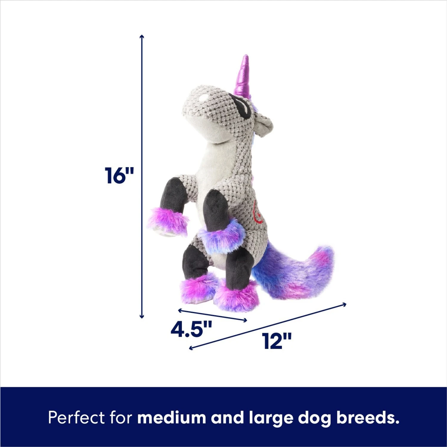 Frisco Halloween Midnight Unicorn Plush Squeaky Dog Toy 4 Frisco Halloween Midnight Unicorn Plush Squeaky Dog Toy - Image 2