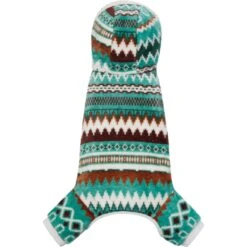 Frisco Fairisle Cozy Plush Fleece Dog & Cat PJs, Green -Pet Products Shop 719054 PT4. AC SS1800 V1692720279