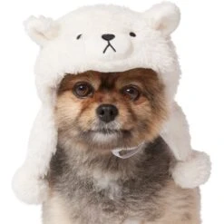 Frisco Plush Polar Bear Dog & Cat Hat -Pet Products Shop 745614 PT2. AC SS1800 V1694802014