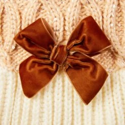 Frisco Cable Knit Dog & Cat Sweater Dress With Velvet Bow -Pet Products Shop 745838 PT6. AC SS1800 V1694794127