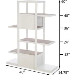 ZooVilla Bookshelf Cat Tree, White -Pet Products Shop 824014 PT3. AC SS1800 V1683567294