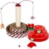 Frisco Holiday Santa Hat & Mistletoe Cat Tracks Cat Toy & Frisco Holiday Gingerbread Interactive Cat Scratcher Cat Toy With Catnip